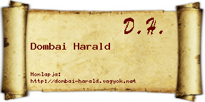 Dombai Harald névjegykártya